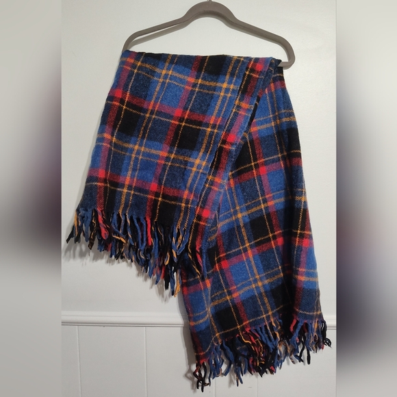 Other - Vintage Tartan Wool Blanket  Travel Rug Wool Tartan Blanket 54" X 60" Plus Fring